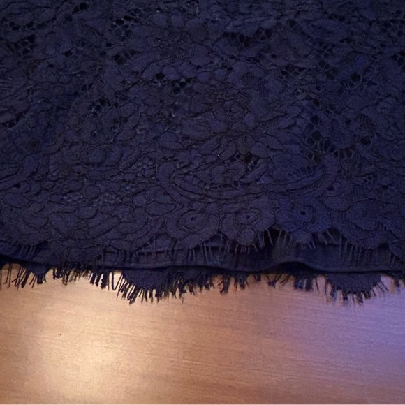 J. Crew, NWT, Lace Blouse with built-in Chemise. Navy, Size 6 - Picture 9 of 11